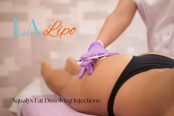 Woman having fat dissolving injections Sydenham on thighs