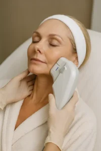 Woman receiving HIFU non surgical facelift treatment Sydenham